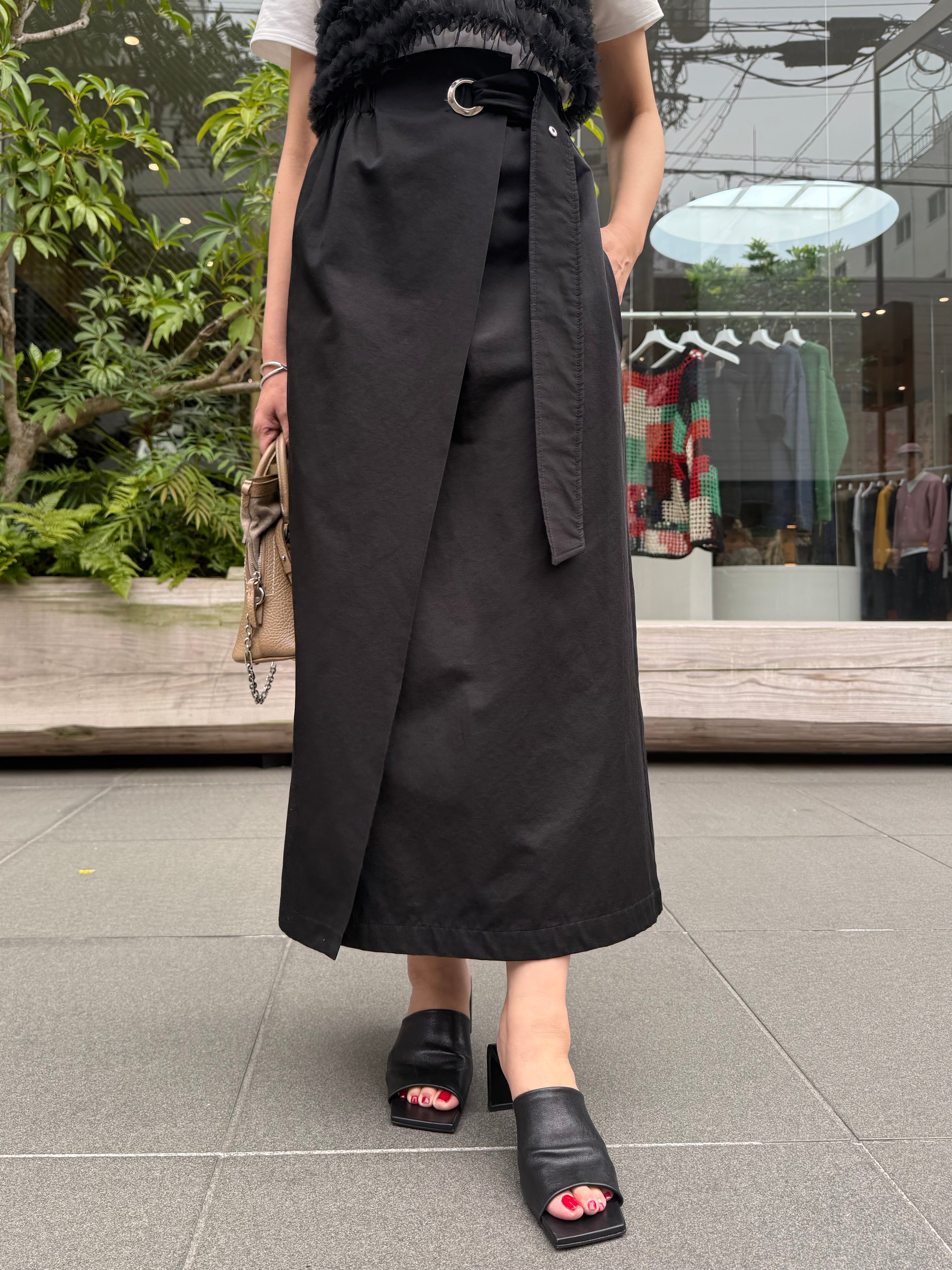 LIMI feu スカート 巻きスカート 黒系 美品 古着 デザイン