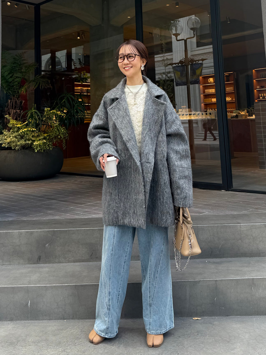 シャギーミドルコート / チャコール