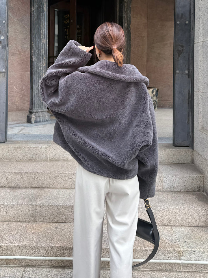 【予約】ボアショートコート / チャコールグレー(11月中旬発送予定)