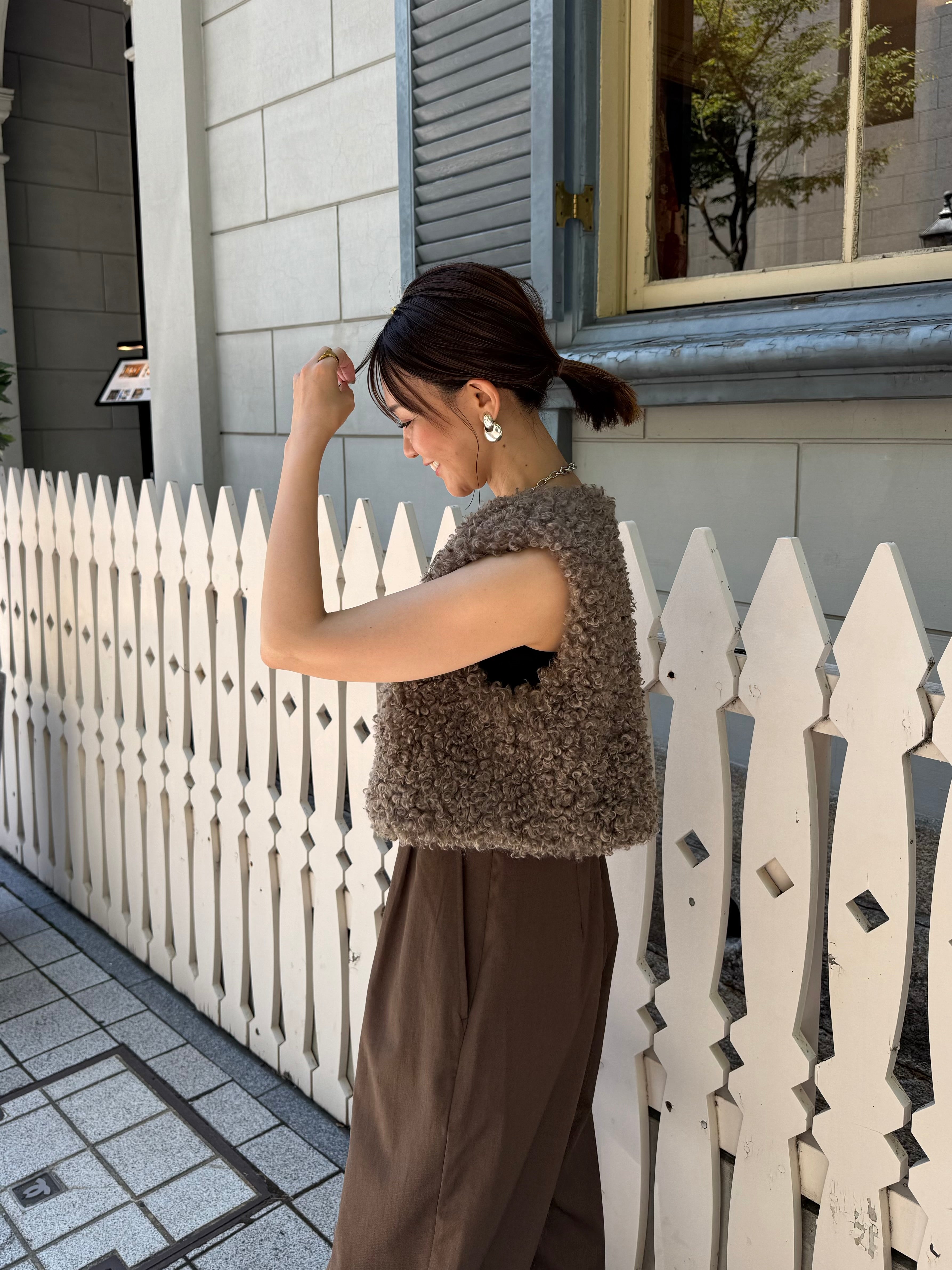 SET]プードルジレ / ブラウン + 2WAYビスチェサロペット / ブラウン