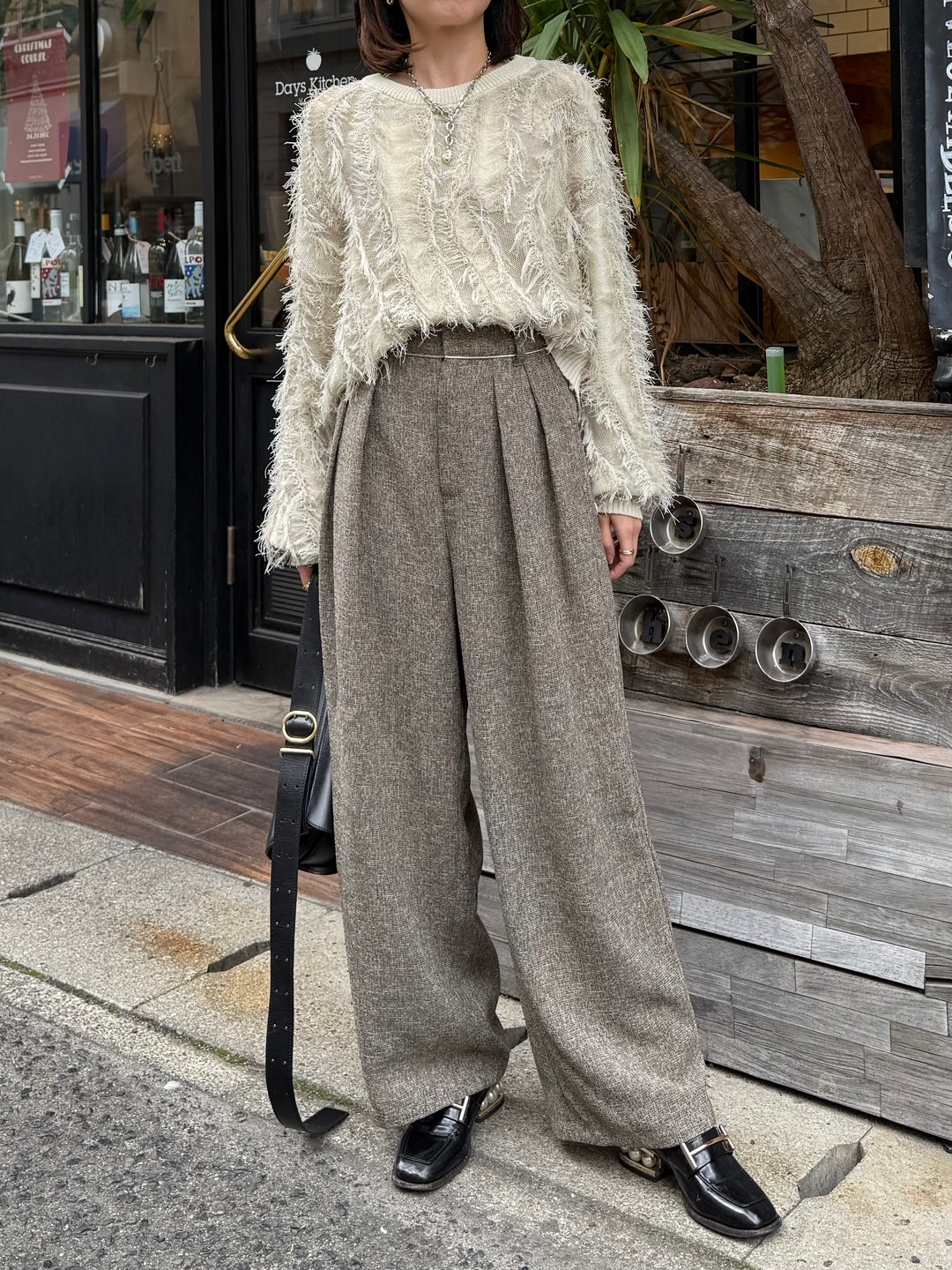 【予約】サマーツイードタックパンツ / ブラウン(2月中旬頃発送予定)