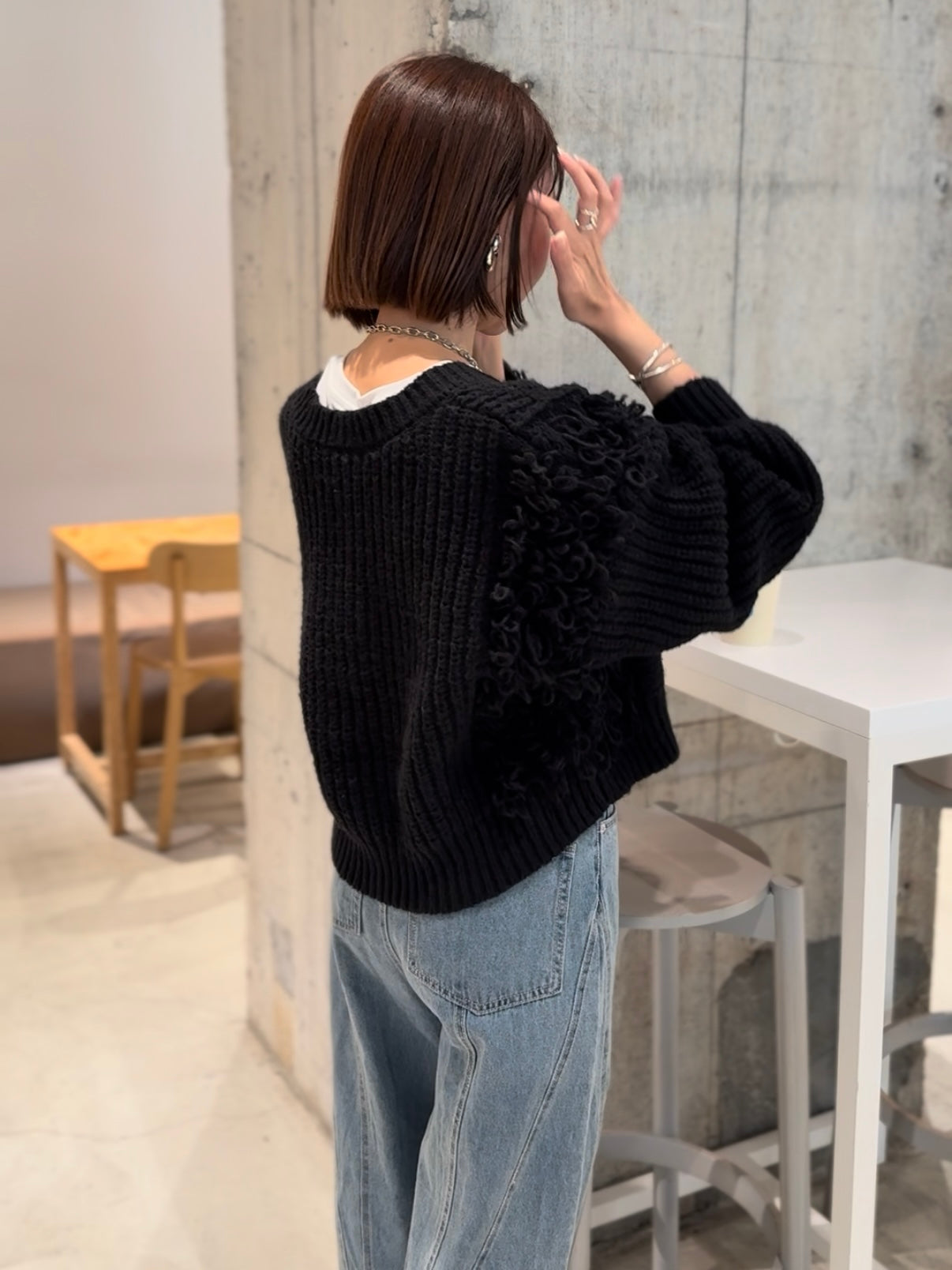 PERVERZE ブラックカーディガン フリンジデザイン PERVERZE ブラック