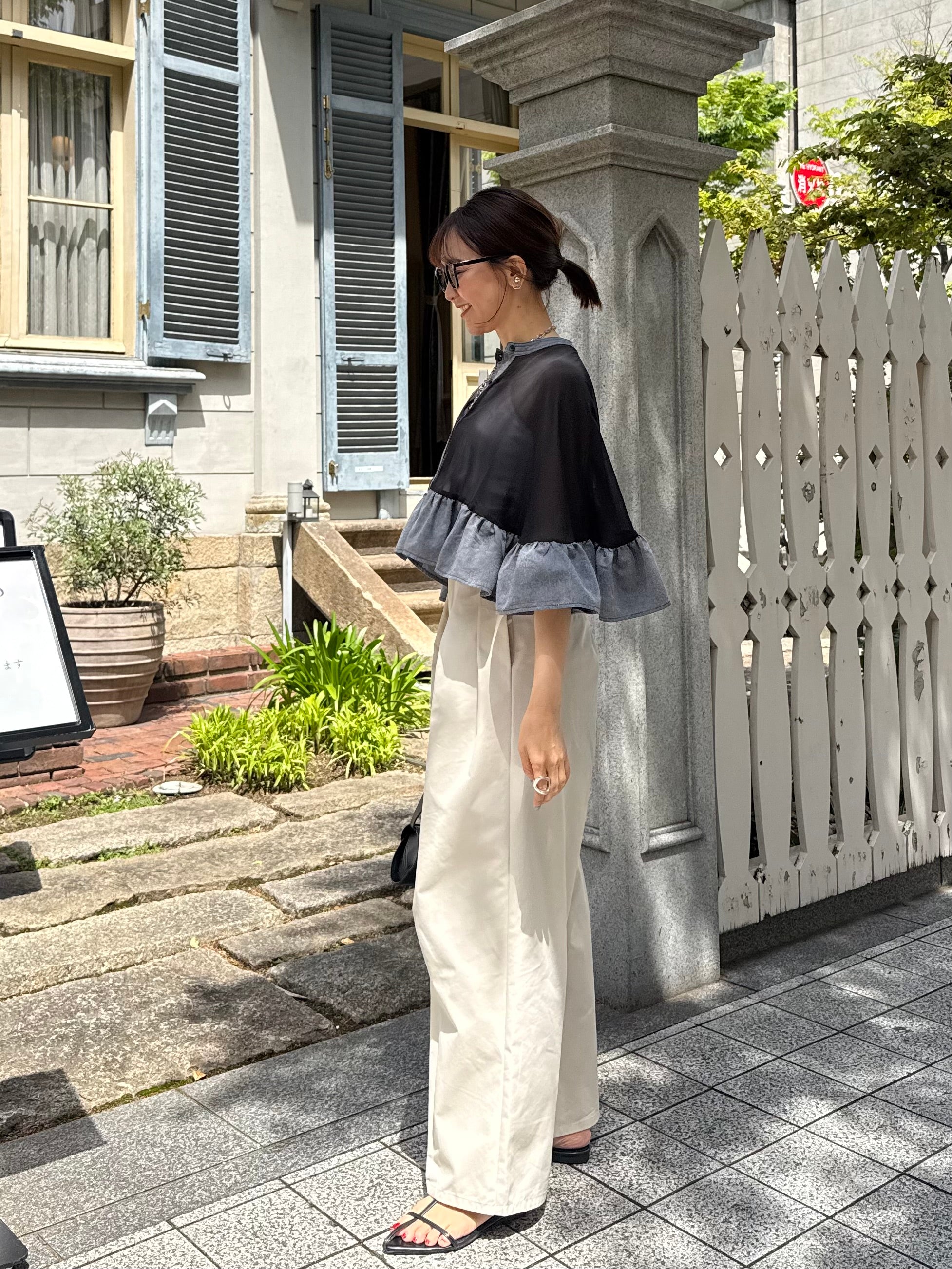 BOWTE ★ダンガリーフリルシャツ★ DUNGAREE FRILL SHIRT OneDay 熊本 | ヤーモ YARMO ダンガリー ラッフル シャツ フリル