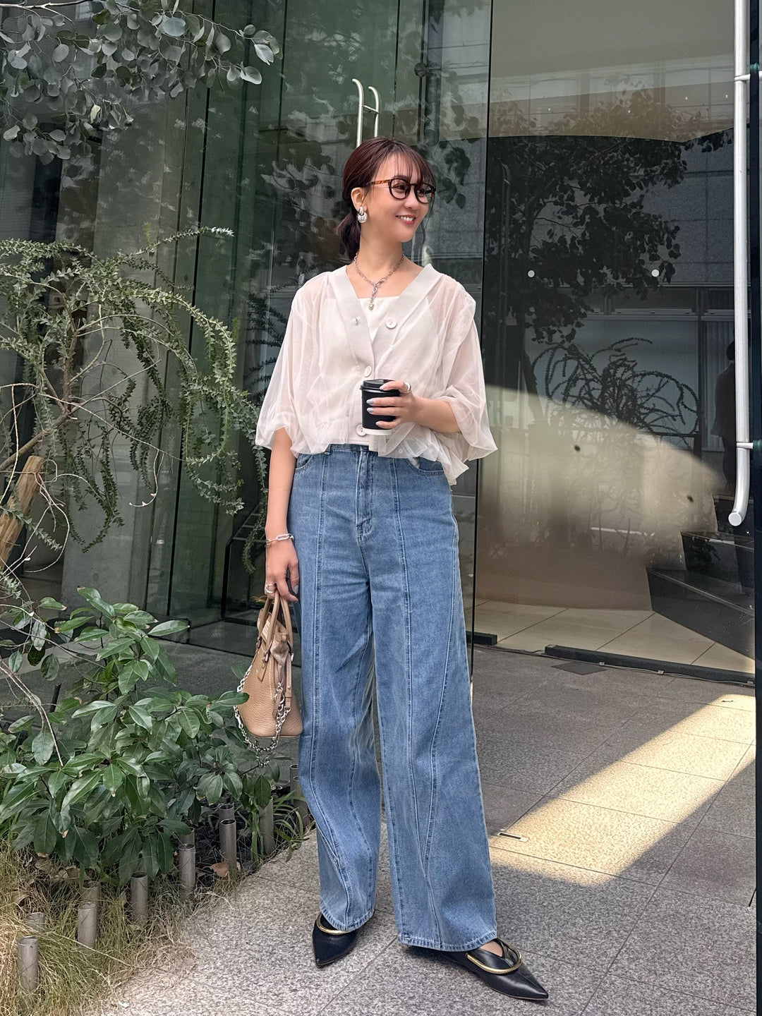 [新作300円OFF] 【予約】チュールシアーカーディガン / ベージュ(4月上旬発送予定)