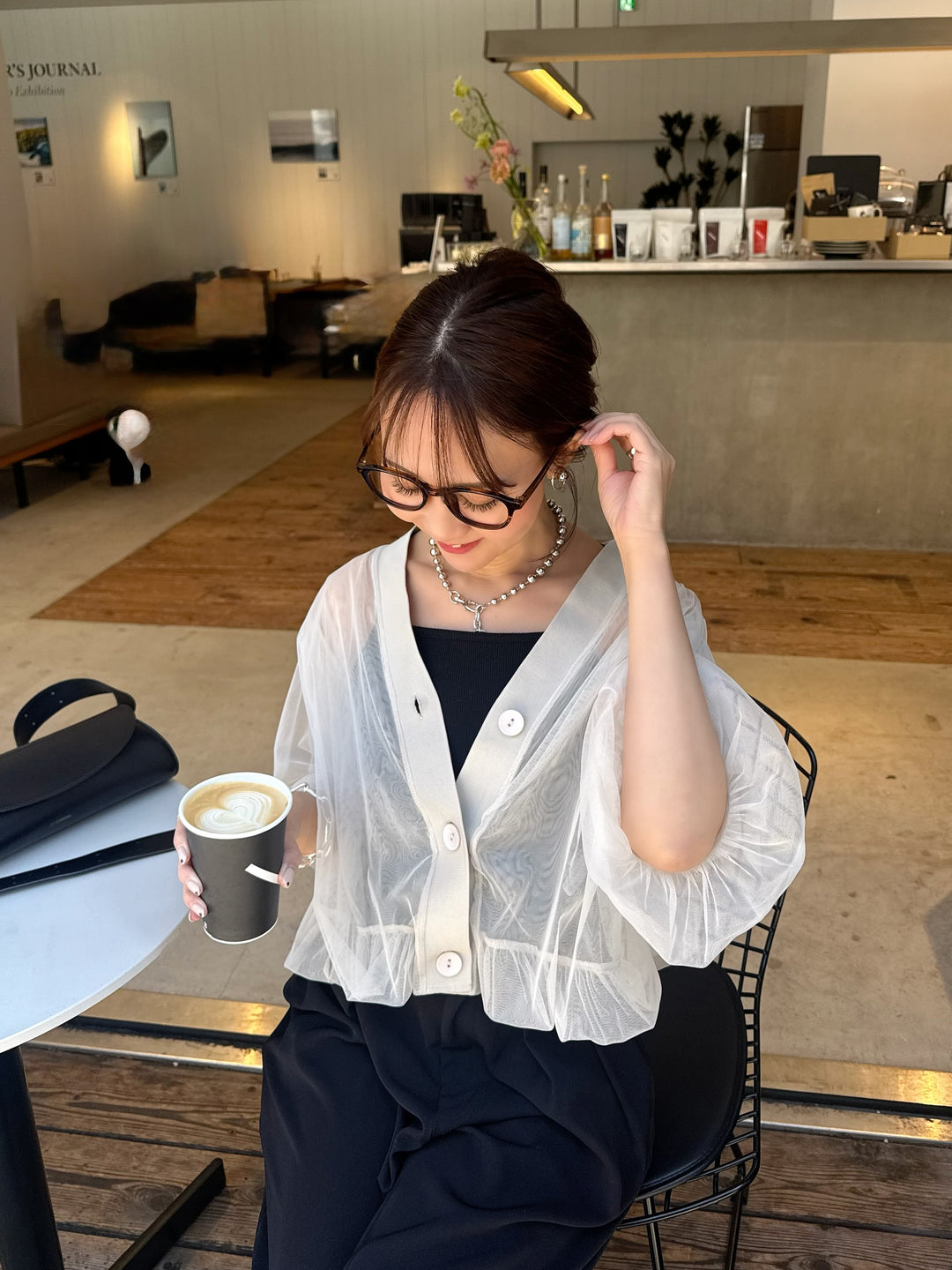 [新作300円OFF] 【予約】チュールシアーカーディガン / ベージュ(4月上旬発送予定)