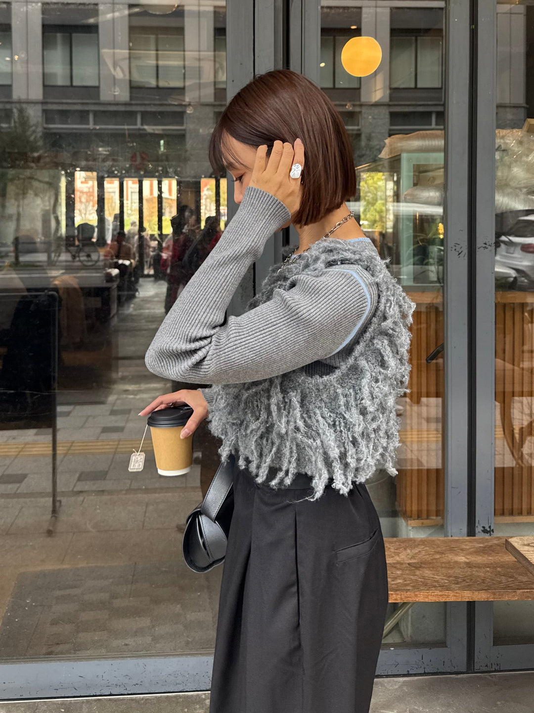 フリンジビスチェ / グレー