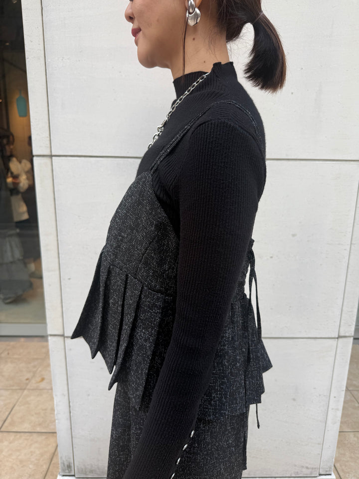 【予約】サマーツイードプリーツキャミ / ブラック(2月中旬頃発送予定)