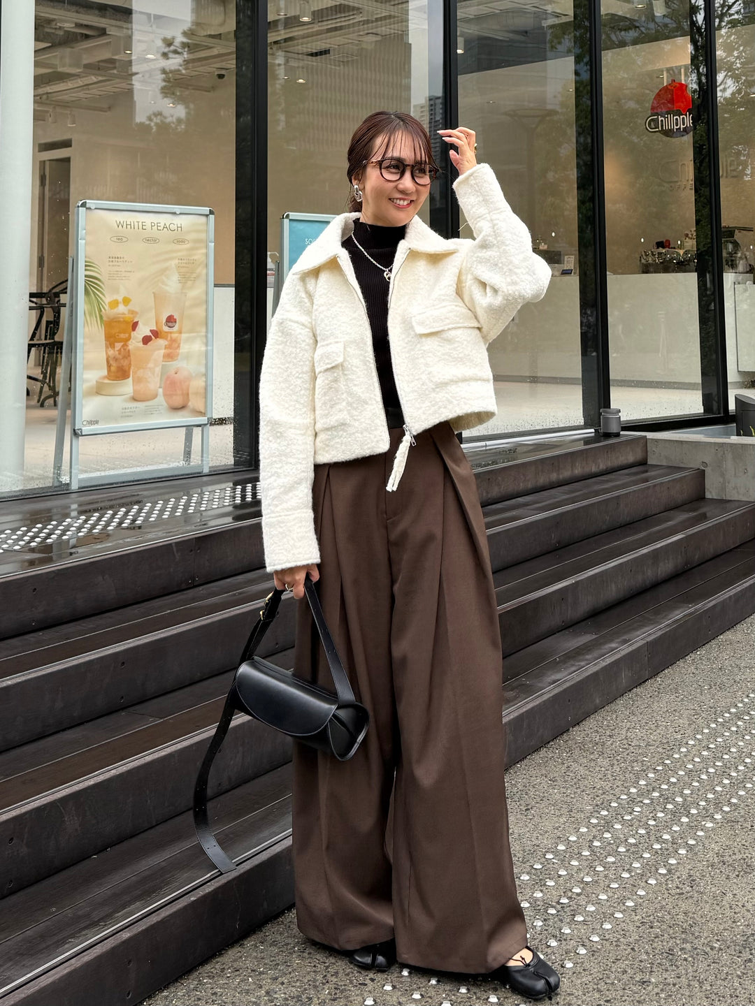 ループツイードショートジャケット / アイボリー