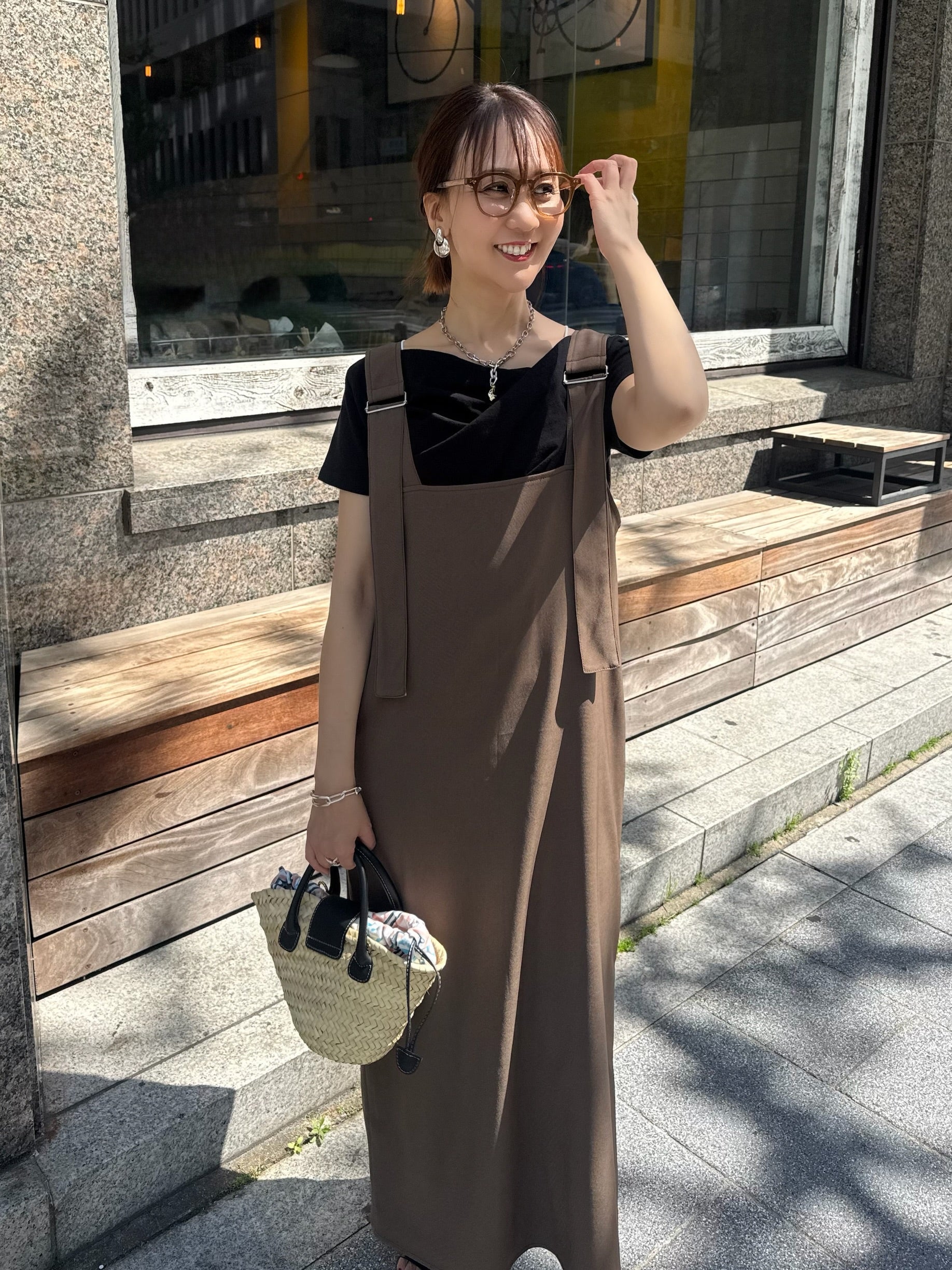 ドレープ半袖Tシャツ / ブラック – fosie
