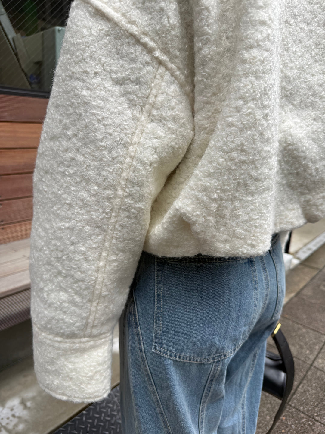 ループツイードショートジャケット / アイボリー