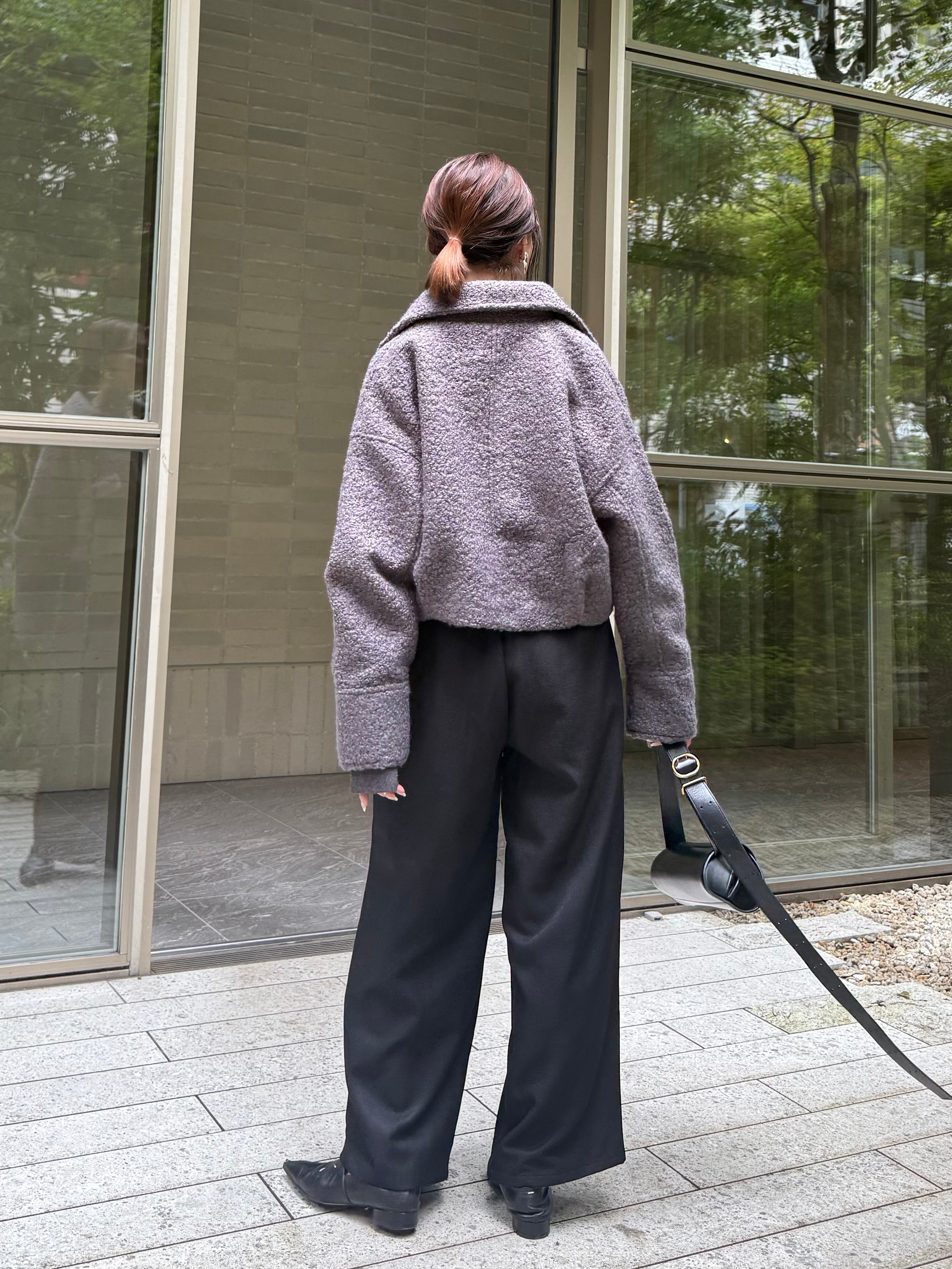 ループツイードショートジャケット / グレー – fosie