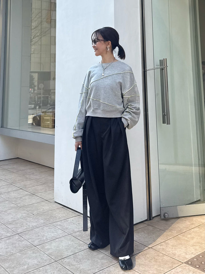 【予約】配色メロープルオーバー／グレー(2月下旬発送予定)