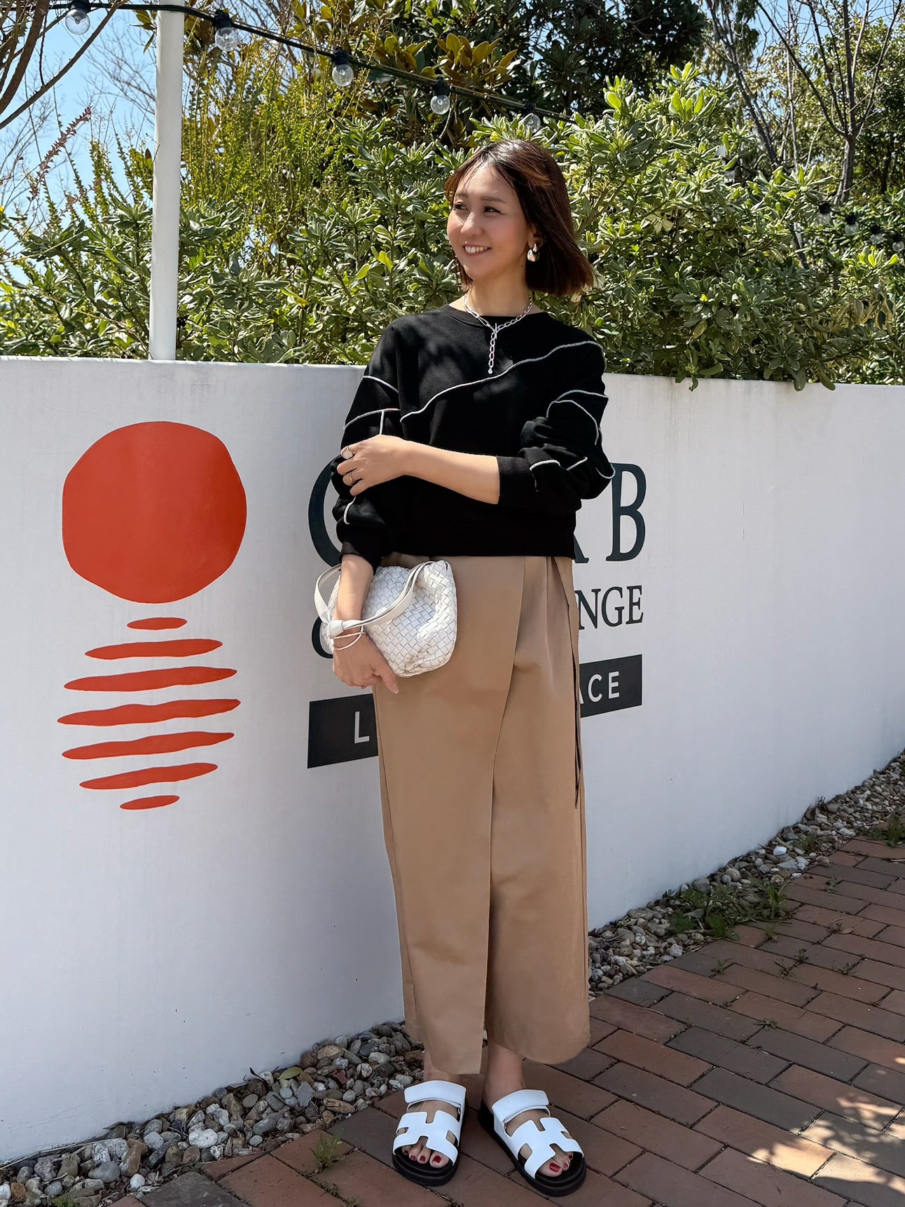 予約】ベルトラップ風ロングスカート / ベージュ(10月上旬発送