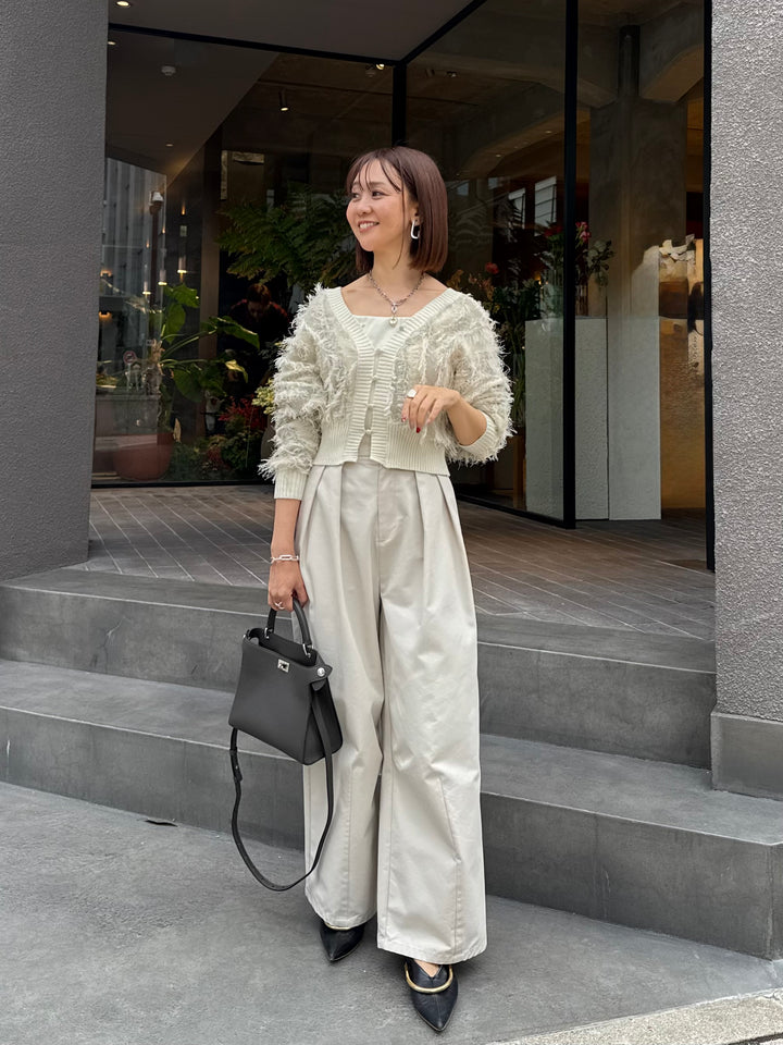 【予約】ツイルタックワイドパンツ / アイボリー(2月下旬発送予定)