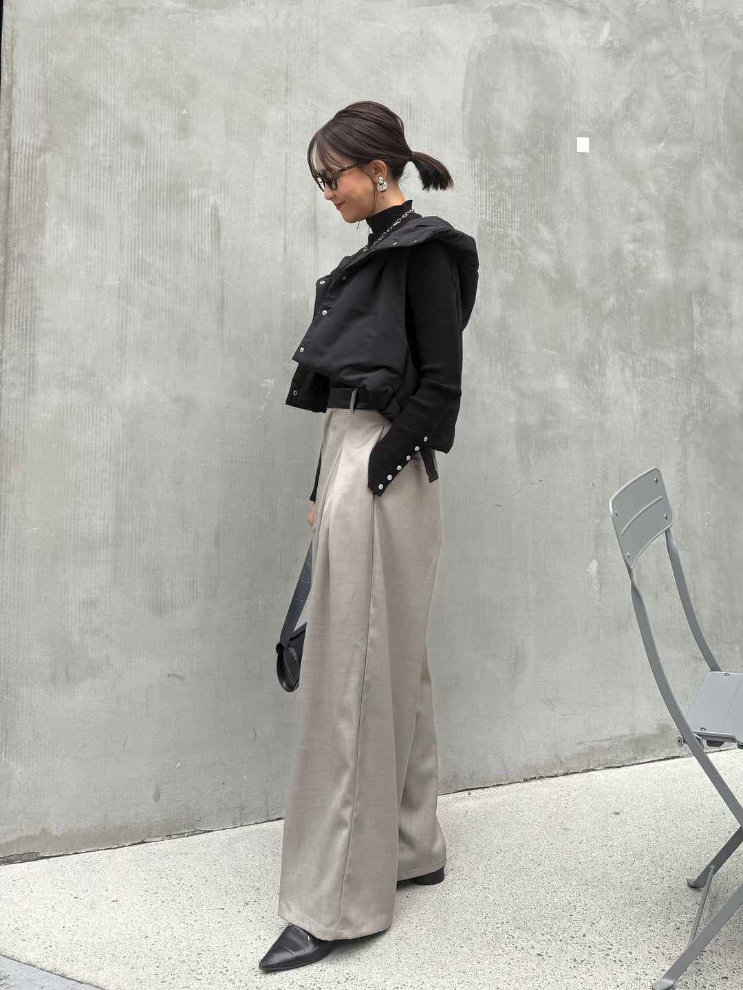 ツイルタックパンツ / グレージュ