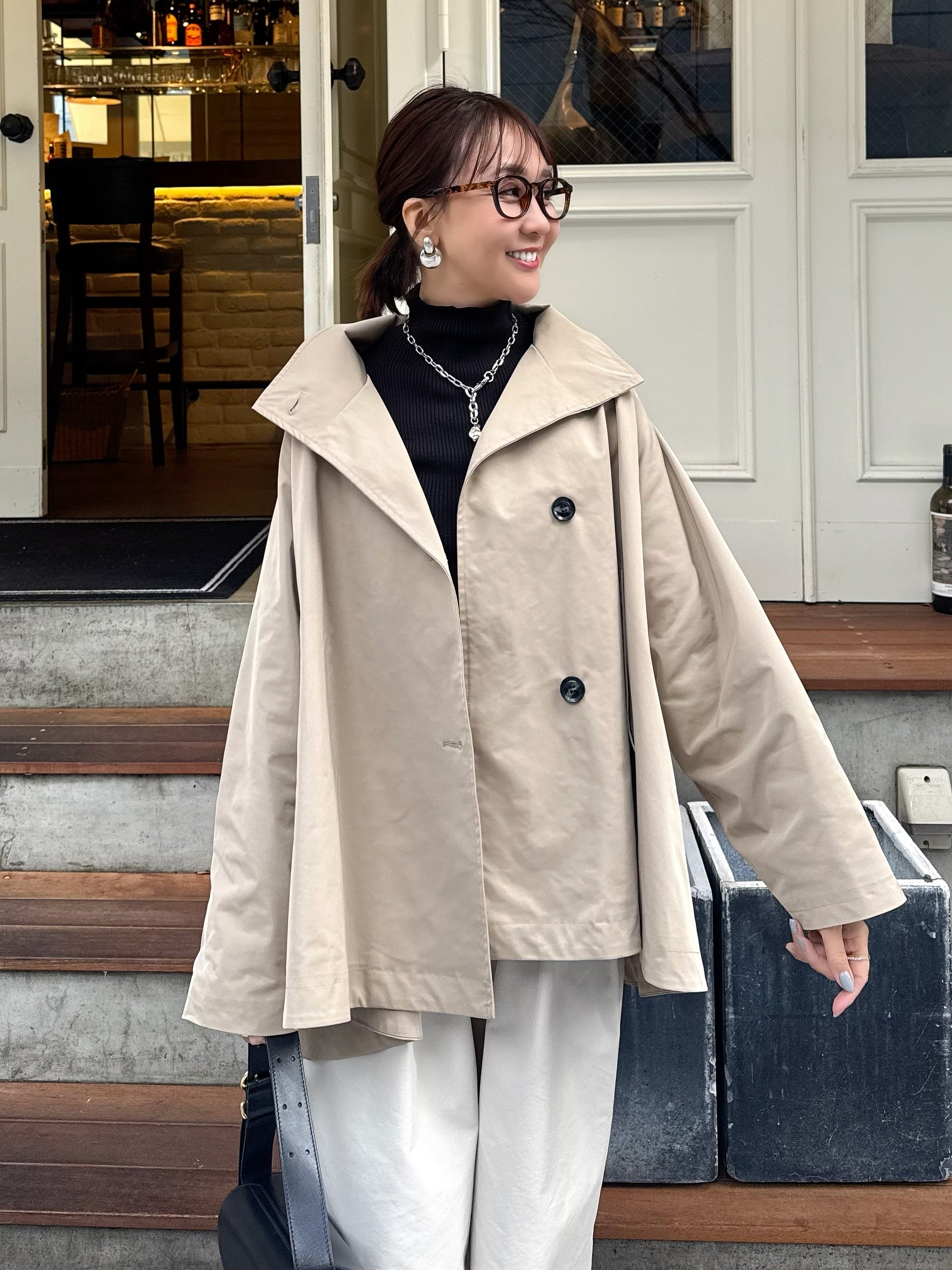 予約】スタンドカラーミドルコート / ベージュ(2月下旬発送予定) – fosie