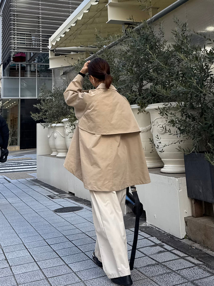 【予約】スタンドカラーミドルコート / ベージュ(2月下旬発送予定)