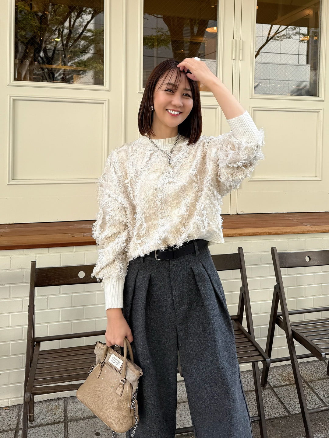 【予約】フリンジニットプルオーパー / アイボリー(11月下旬発送予定)