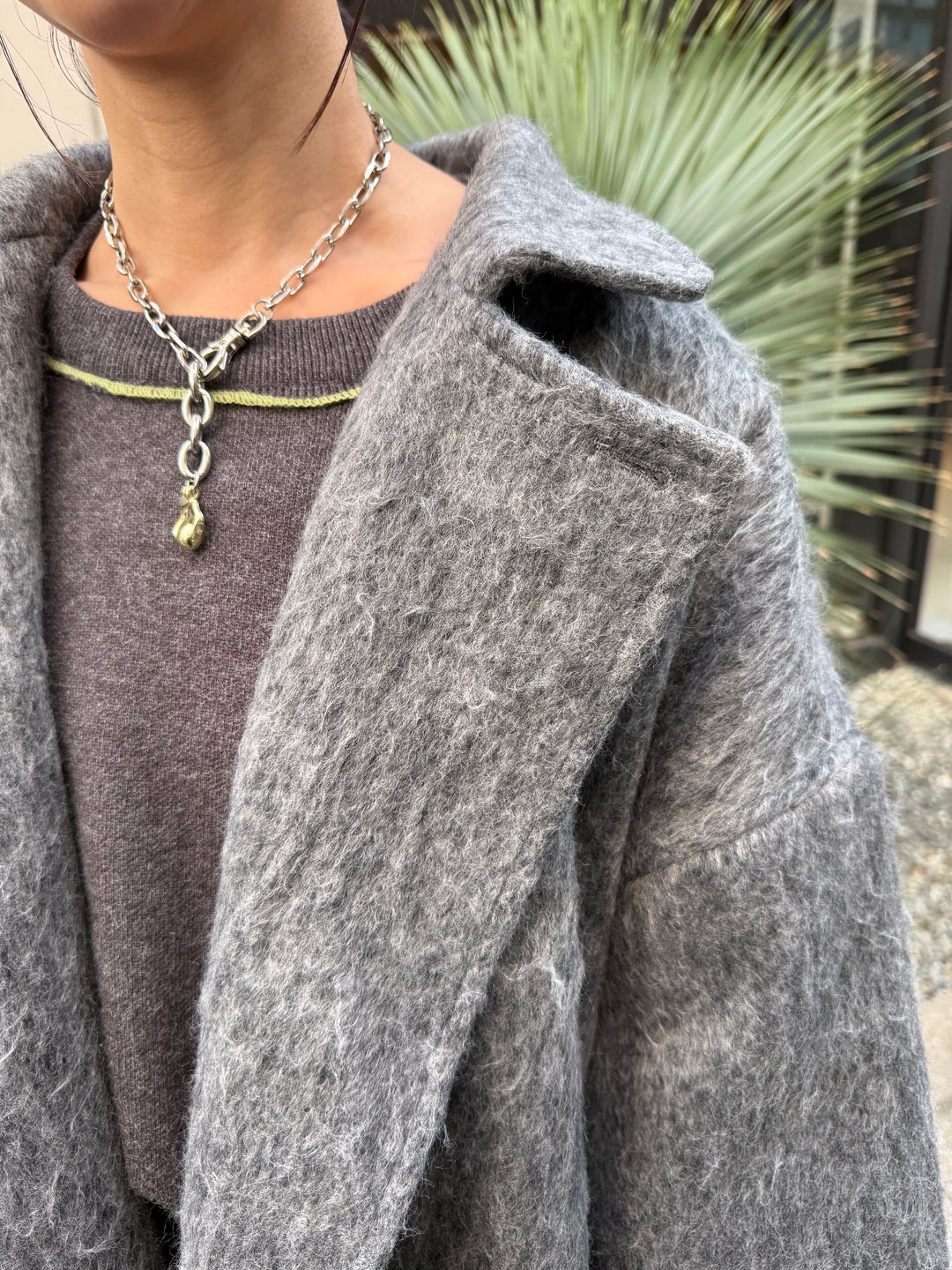 シャギーミドルコート / チャコール