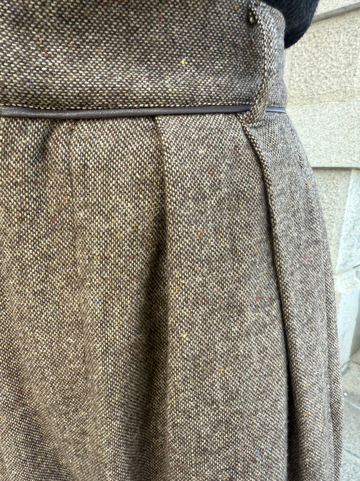 ツイードパイピングパンツ／ブラウン