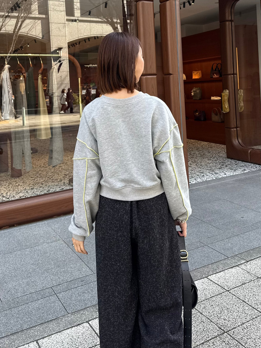 【予約】配色メロープルオーバー／グレー(2月下旬発送予定)