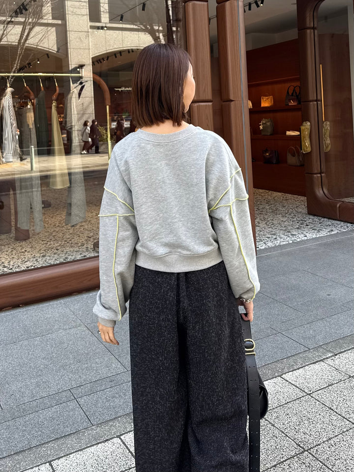 【予約】配色メロープルオーバー／グレー(2月下旬発送予定)