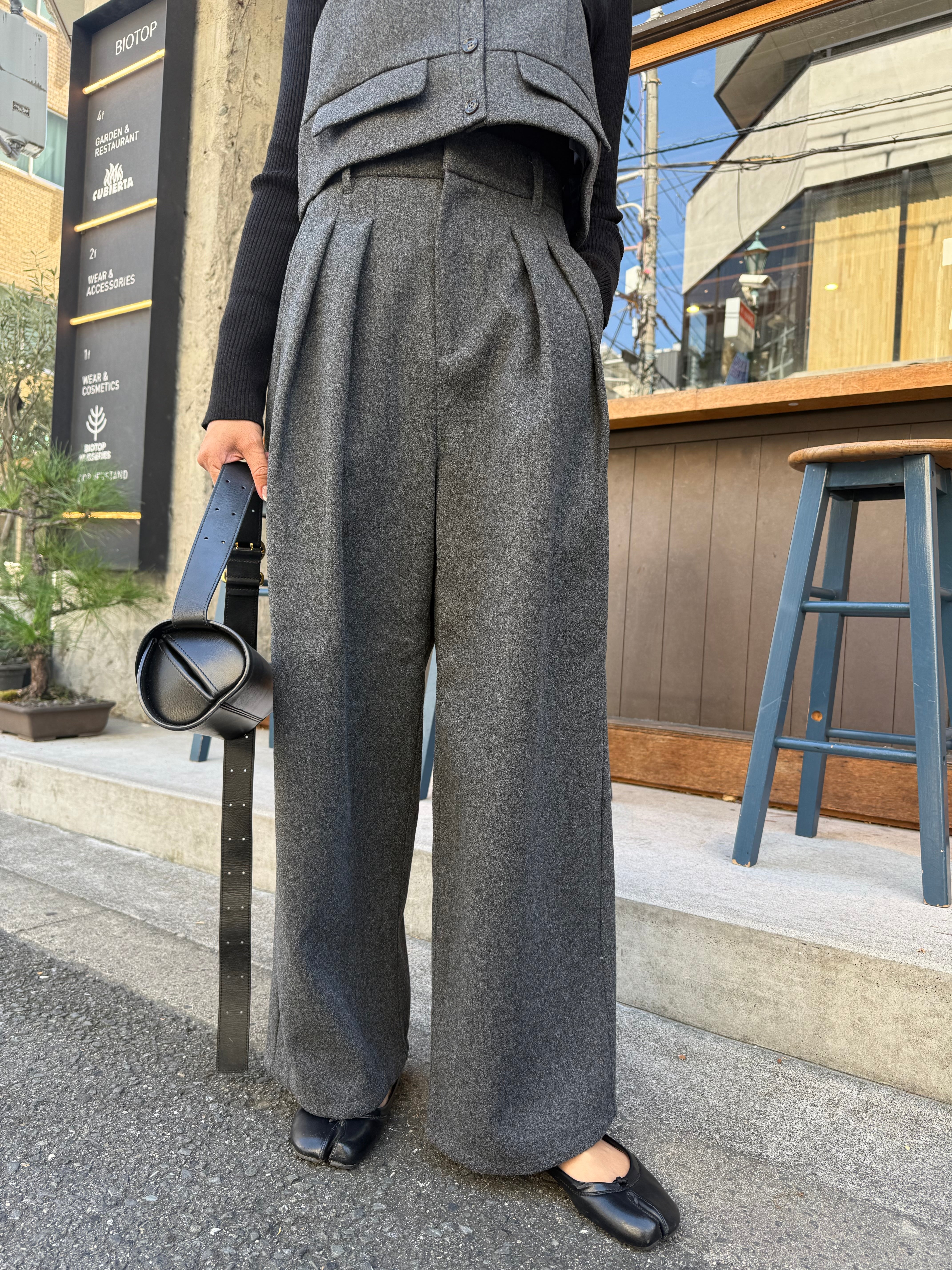 FOXEY ウールワイドパンツ 42380 FOXEY ウールワイドパンツ