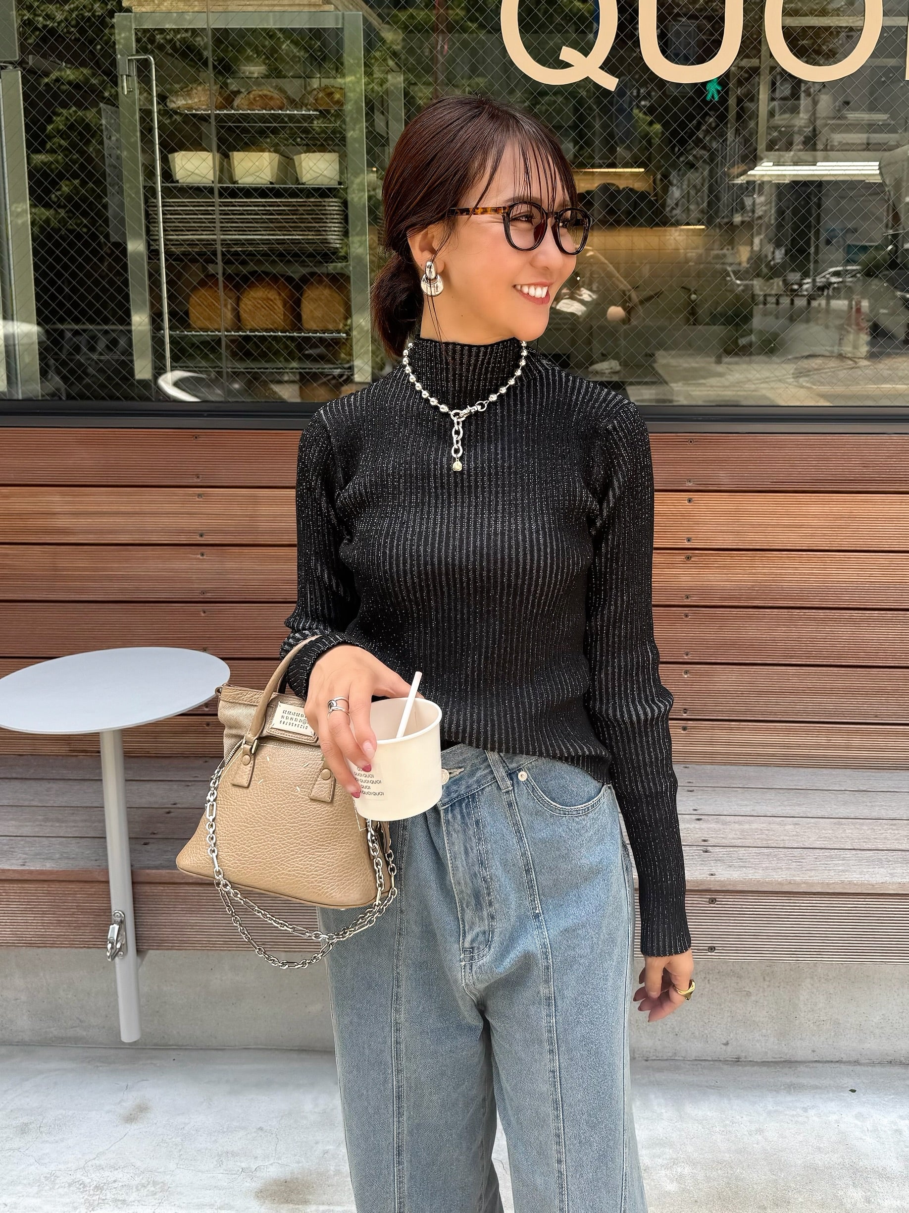 リブハイネックプルオーバー / ブラック – fosie