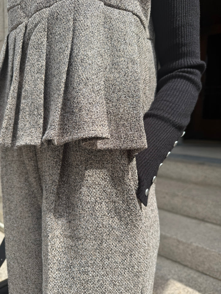 【予約】プリーツビスチェオールインワン / ブラウン(10月下旬発送予定)