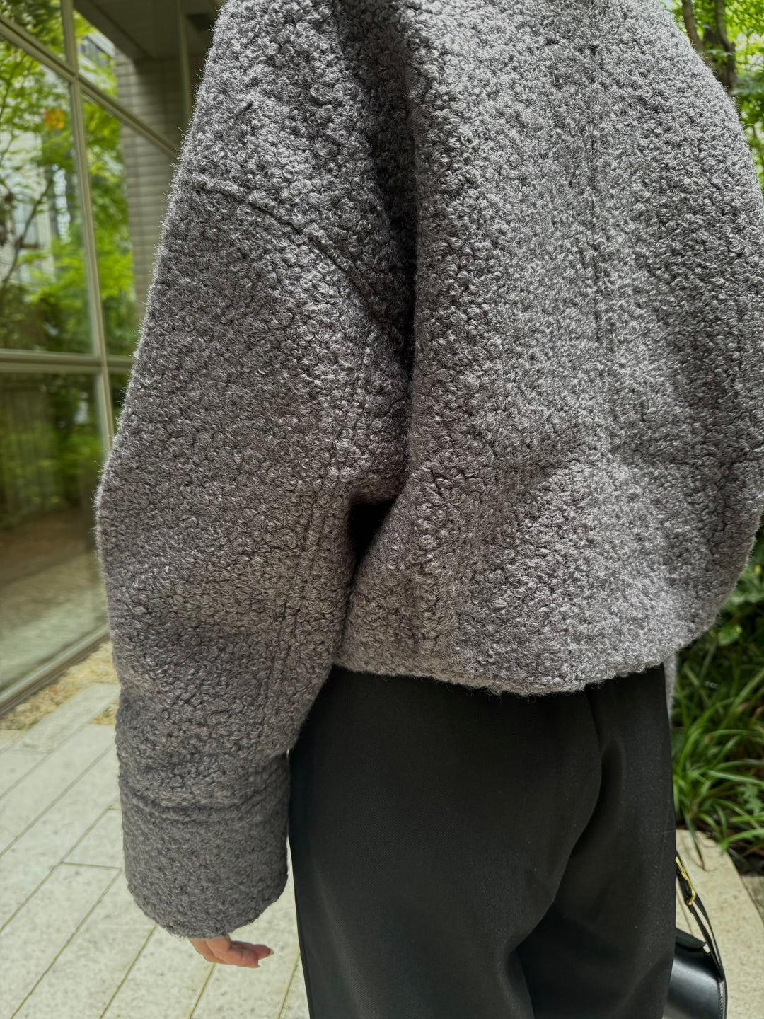 ループツイードショートジャケット / グレー