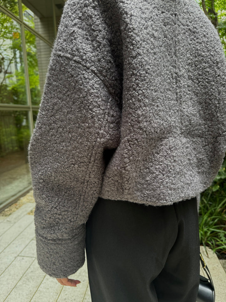 ループツイードショートジャケット / グレー
