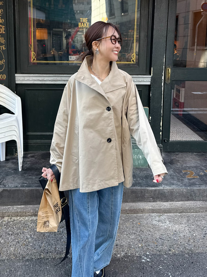 【予約】スタンドカラーミドルコート / ベージュ(2月下旬発送予定)