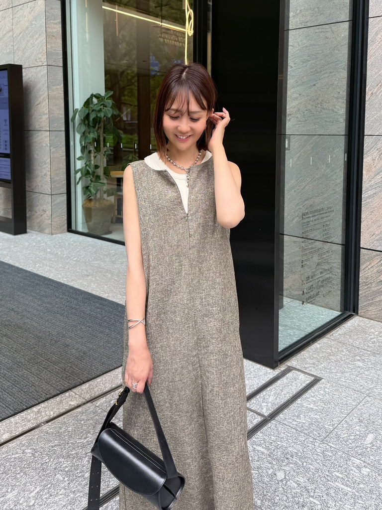 fosie フォシー　ミックスツイード2WAYワンピース / ブラウン ミックスツイード2WAYワンピース / ブラウン – fosie