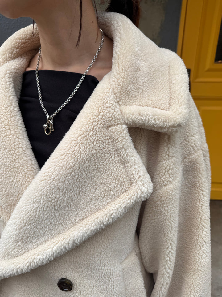 【予約】ボアショートコート / ライトベージュ(12月中旬発送予定)