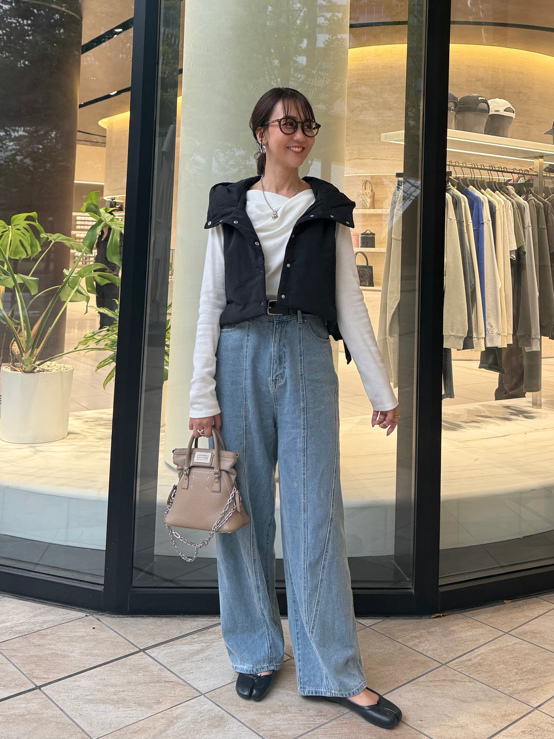 中綿フードベスト / ブラック