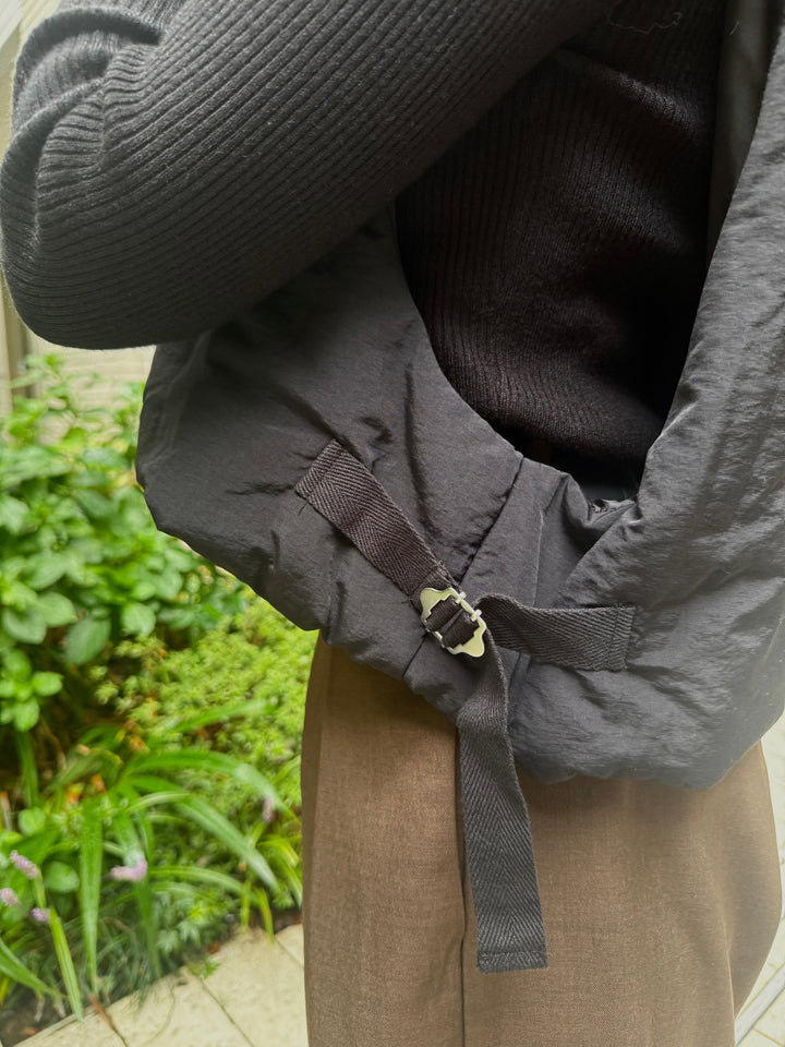 中綿フードベスト / ブラック