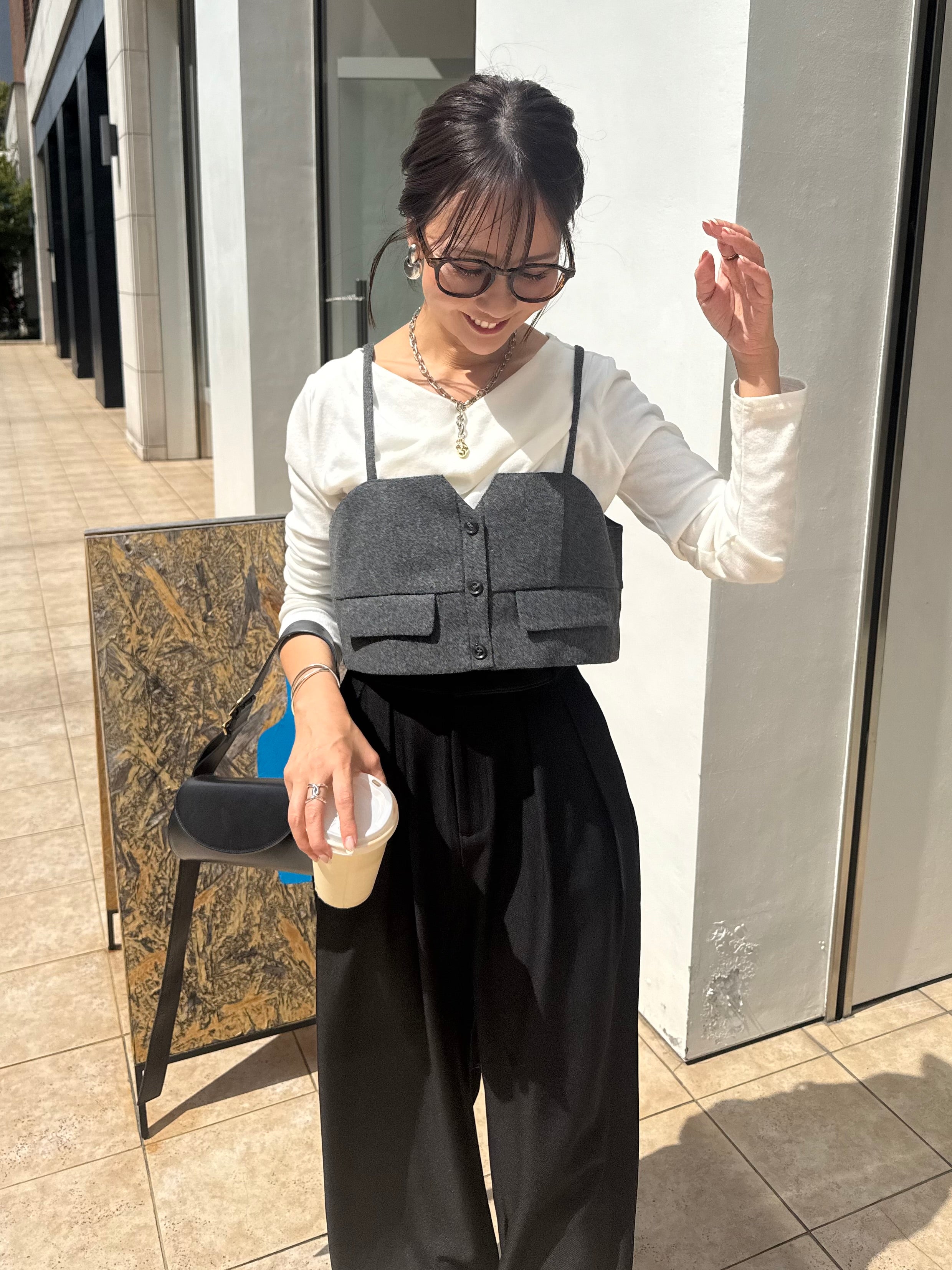 ウールライクビスチェ / チャコール – fosie