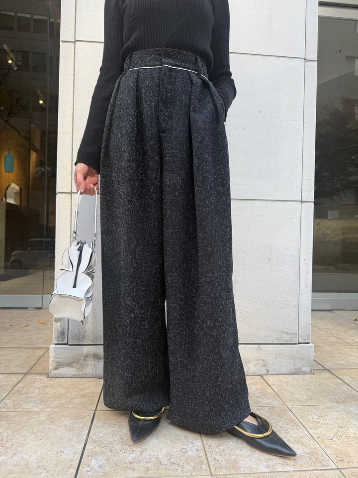 【予約】サマーツイードタックパンツ / ブラック(2月中旬頃発送予定)