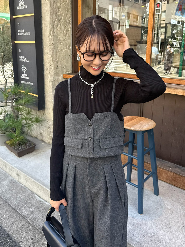 [新作300円OFF] 【予約】ウールライクビスチェ / チャコール(10月下旬発送予定)