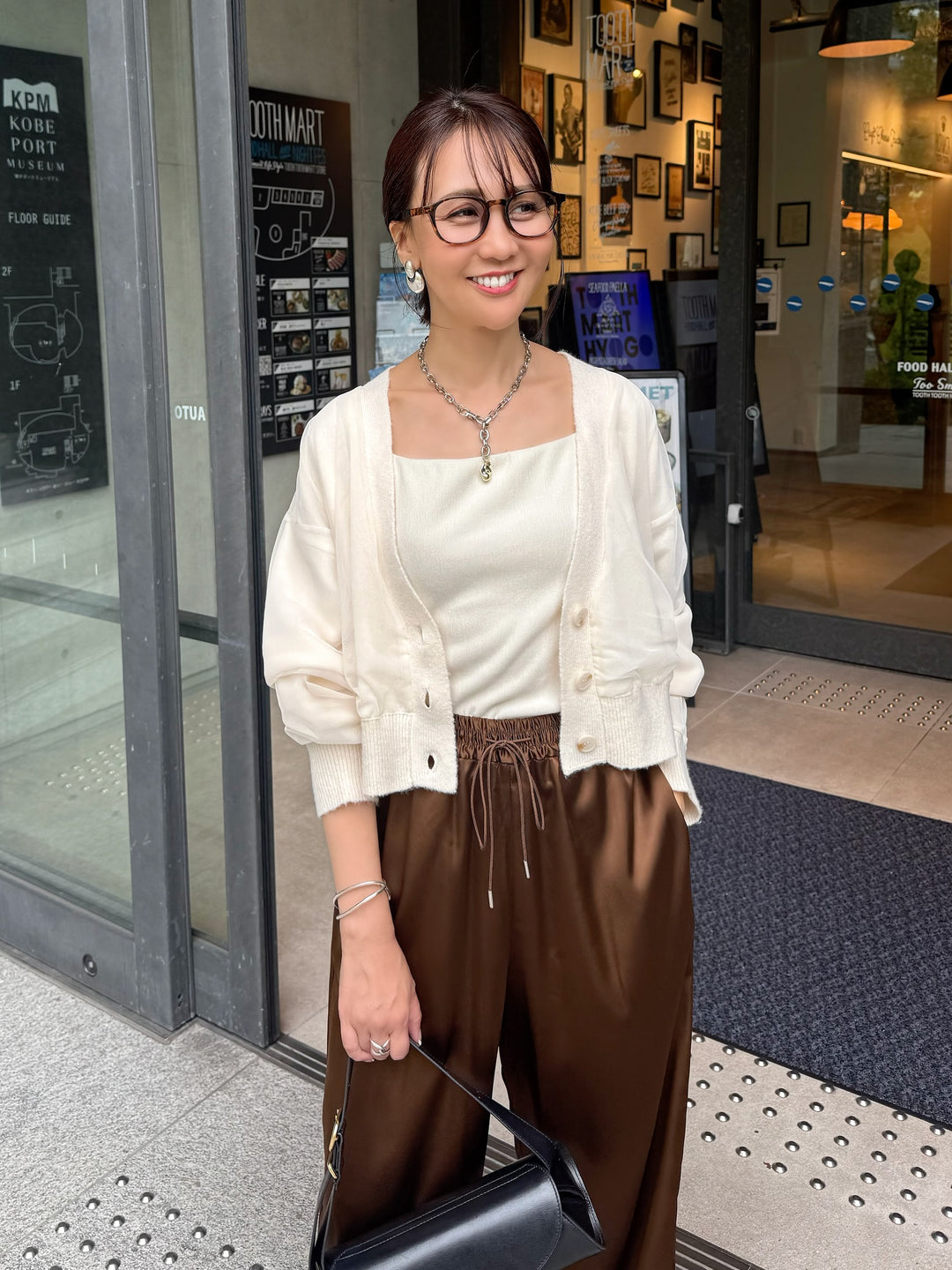 チュールニットカーディガン / アイボリー