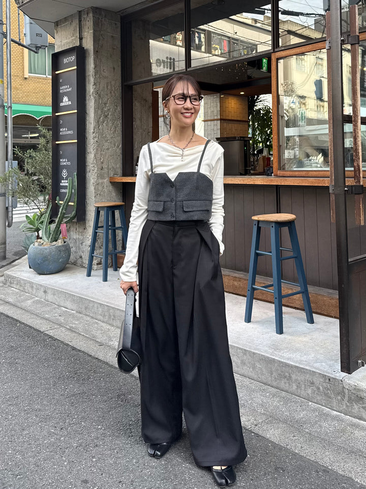 ツイルタックパンツ / ブラック