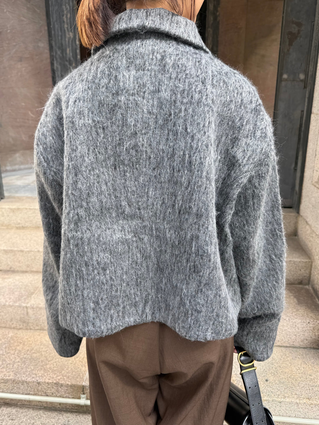 シャギーショートジャケット / グレー
