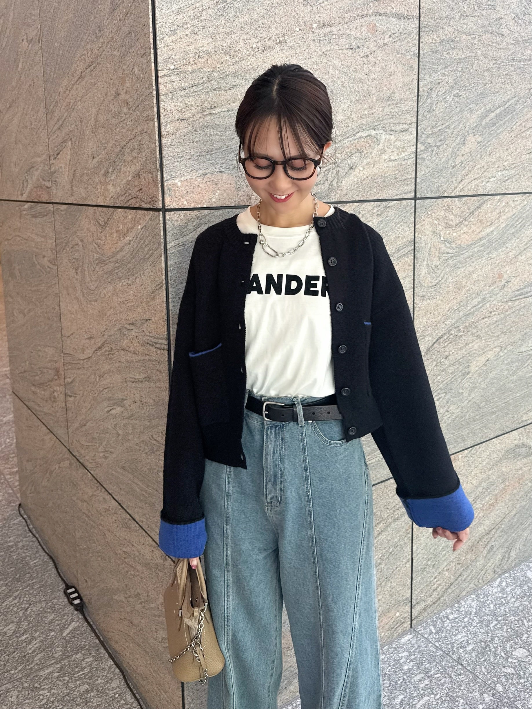 在庫処分✨ emmi エミ アルパカ混クルーネックカーディガン F ブラック FANNI LEMMERMAYER ファニ レママイヤー レメメイヤー