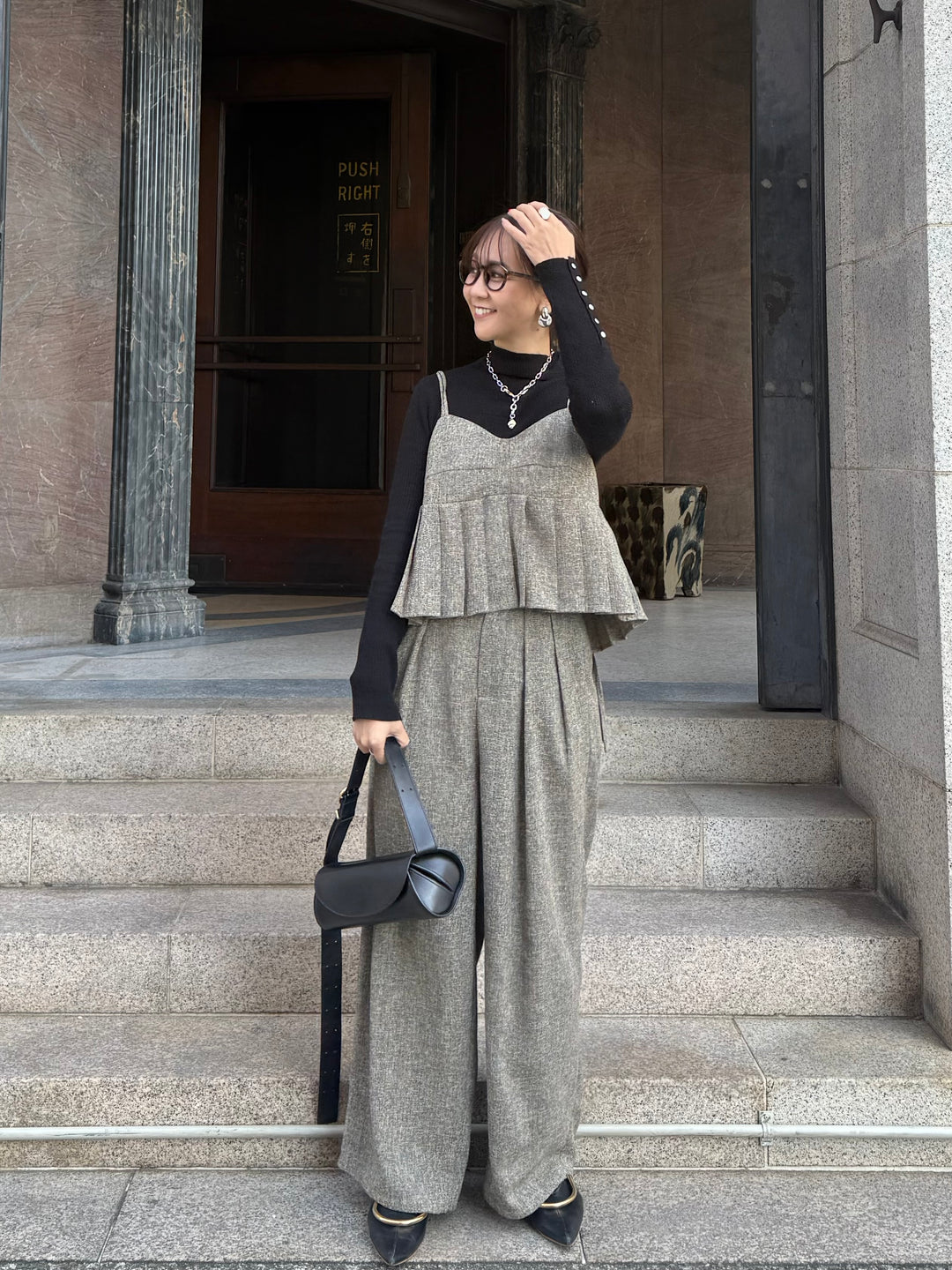 【予約】サマーツイードタックパンツ / ブラウン(2月中旬頃発送予定)