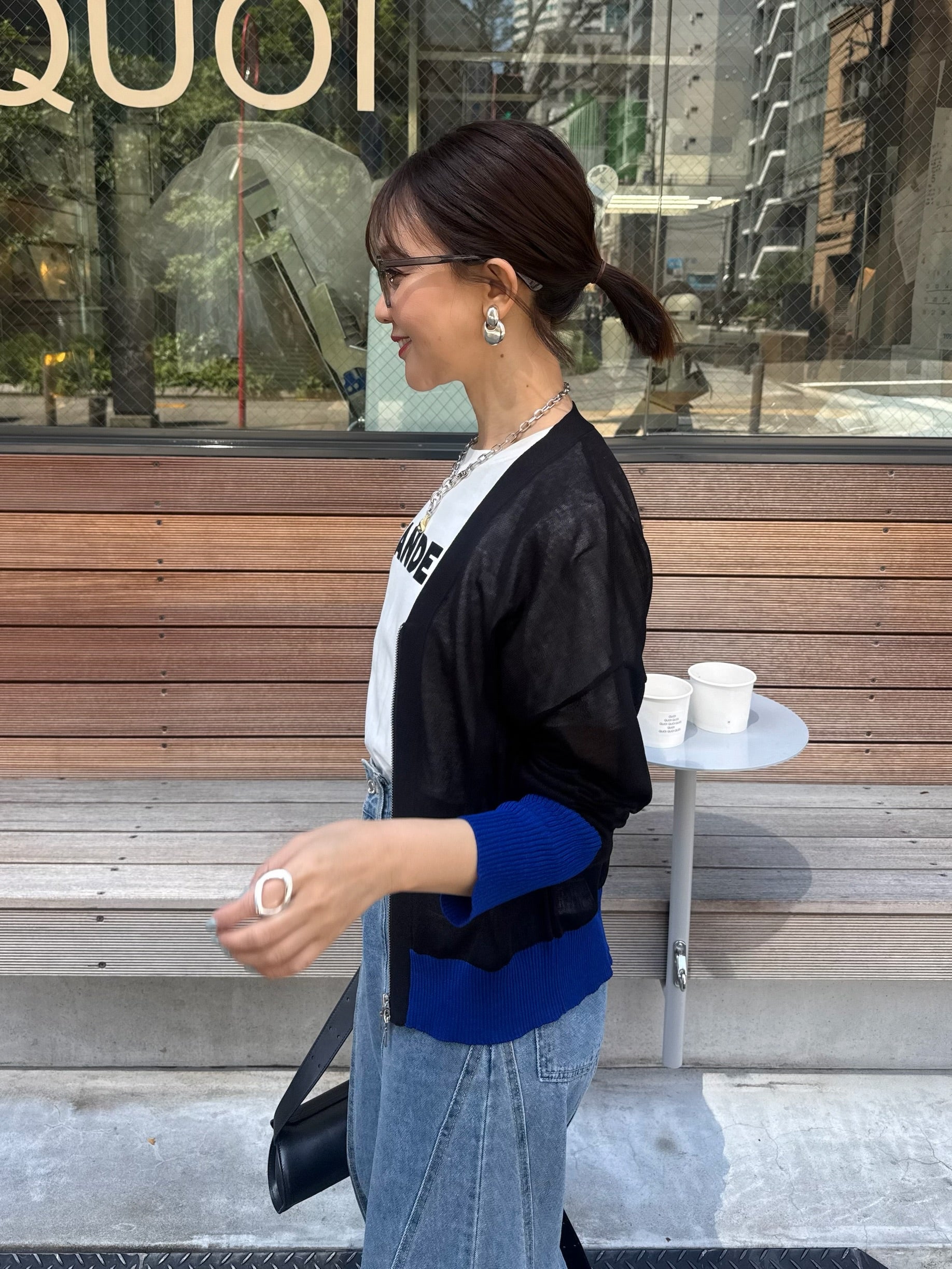 HYKE⭐︎シアーカーディガン SHEER SWEATER CARDIGAN-シアーセーターカーディガン-HYKE（ハイク