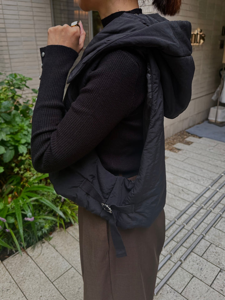 中綿フードベスト / ブラック