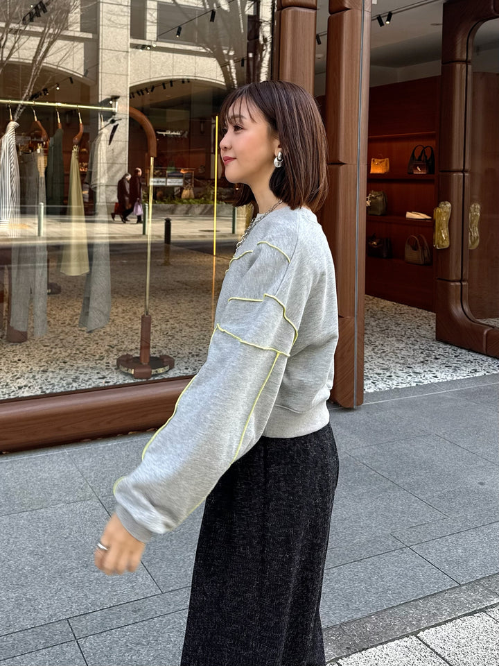 【予約】配色メロープルオーバー／グレー(2月下旬発送予定)