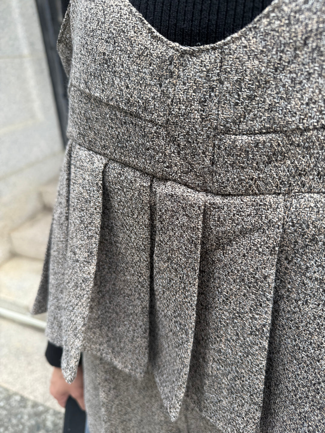 【予約】プリーツビスチェオールインワン / ブラウン(10月下旬発送予定)