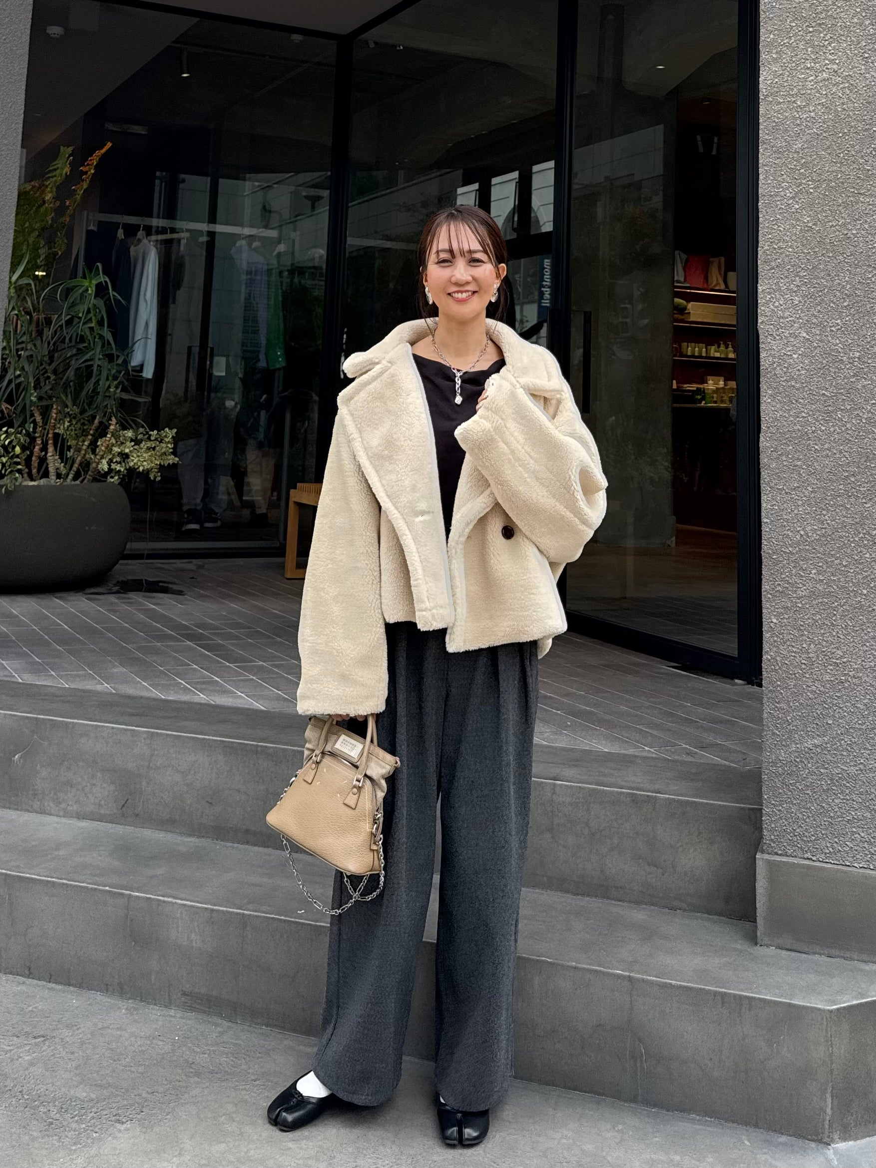 予約】ボアショートコート / ライトベージュ(12月中旬発送予定) – fosie