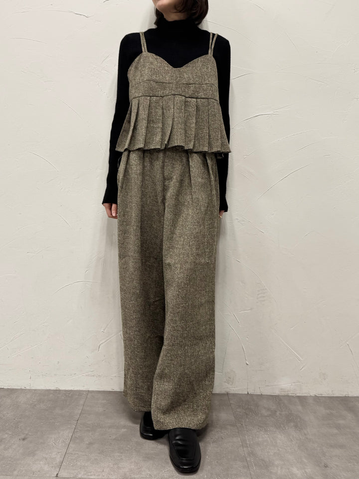 サマーツイードプリーツキャミ / ブラウン